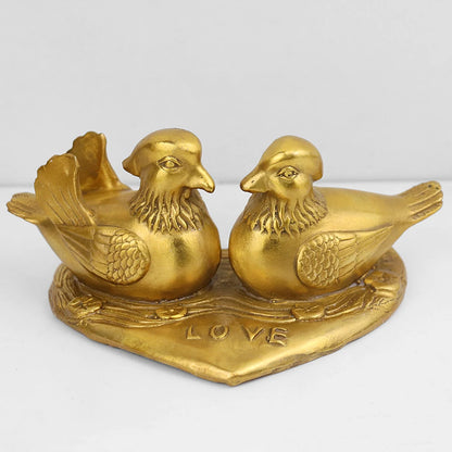 Feng shui Brass Mandarin Duck Bird Statue Carving Wedding Gifts Exquisite China Home Decoration Accessorie Metal Handicraft