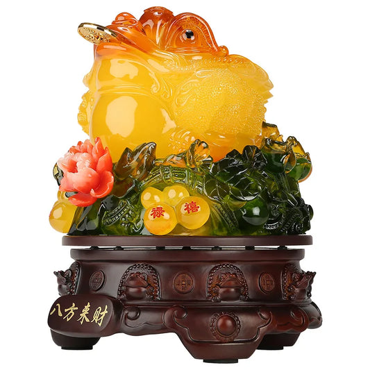 Feng shui Resin gold Toad decoration shop living room office desk room showcase gold enamel Home Decoration