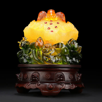 Feng shui Resin gold Toad decoration shop living room office desk room showcase gold enamel Home Decoration