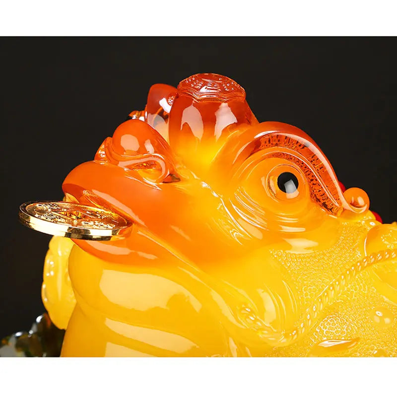 Feng shui Resin gold Toad decoration shop living room office desk room showcase gold enamel Home Decoration