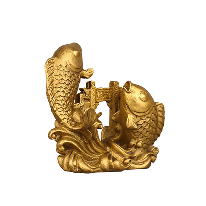 Feng shui pure copper Carp Leaping Dragon Gate Chinese Koi absorb wealth lucky chinese Home Decoration Accessories