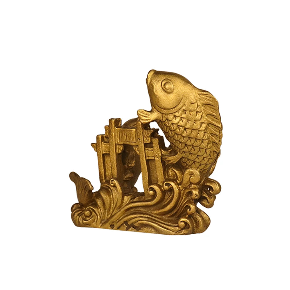 Feng shui pure copper Carp Leaping Dragon Gate Chinese Koi absorb wealth lucky chinese Home Decoration Accessories