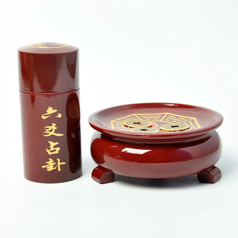 Fengshui 64 divinatory divination drum of Zhouyi six trigram tools of Zhouyi  card of Yijing 6 Yao divination tool coins money