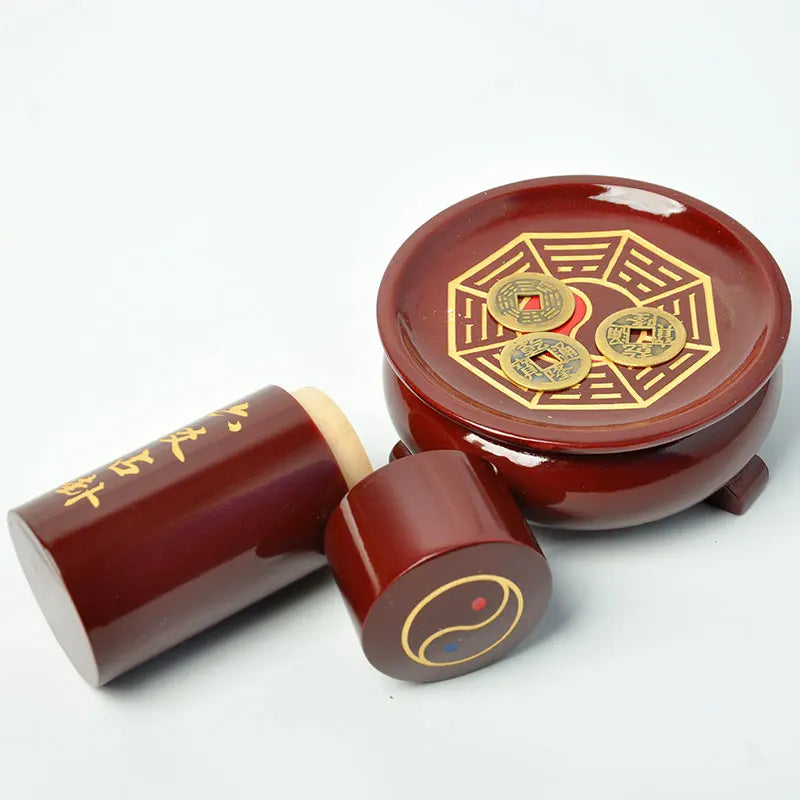 Fengshui 64 divinatory divination drum of Zhouyi six trigram tools of Zhouyi  card of Yijing 6 Yao divination tool coins money