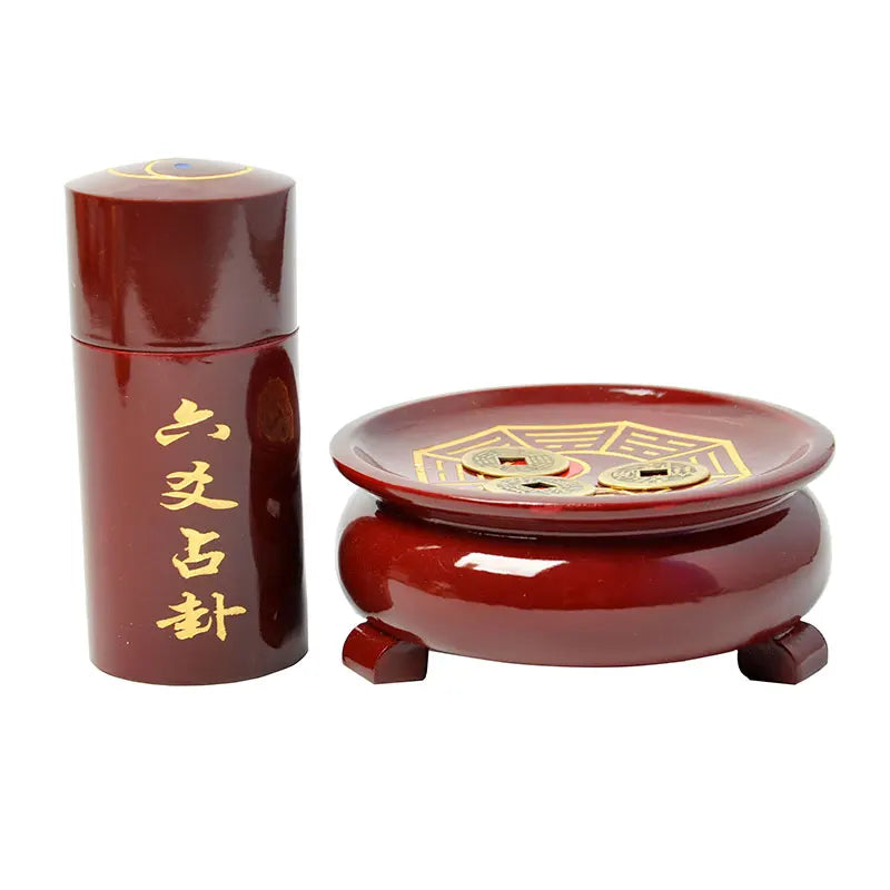 Fengshui 64 divinatory divination drum of Zhouyi six trigram tools of Zhouyi  card of Yijing 6 Yao divination tool coins money