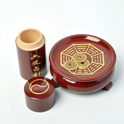 Fengshui 64 divinatory divination drum of Zhouyi six trigram tools of Zhouyi  card of Yijing 6 Yao divination tool coins money