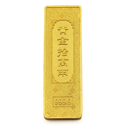 Fengshui Ancient China Ten Taels of Gold Alloy Simulation Bullion Jewelry Ornaments Lucky Cai feng shui Supplies