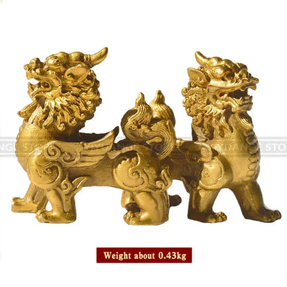 Fengshui Chinese Dragon Chilin Dragon Unicorn Kylin Pi Xiu Kirin Statue Couple Halloween  Home Decoration