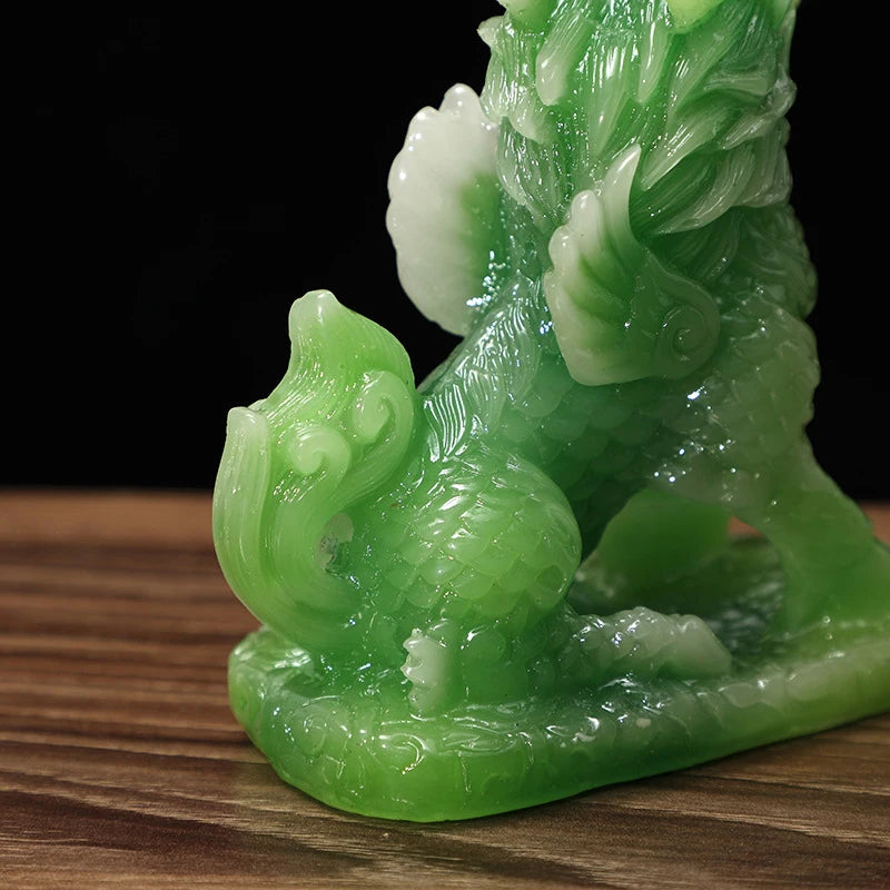 Fengshui Chinese Dragon Chilin Unicorn Kylin Pi Xiu Kirin Statues Couple Housewarming Gift Home Decoration Wealth Prosperity