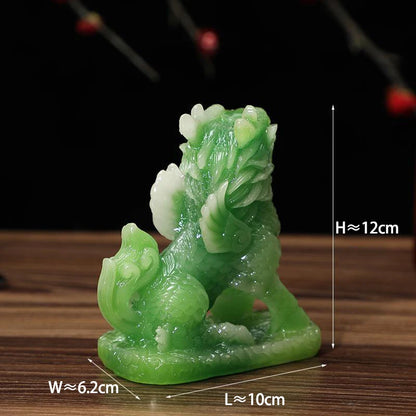 Fengshui Chinese Dragon Chilin Unicorn Kylin Pi Xiu Kirin Statues Couple Housewarming Gift Home Decoration Wealth Prosperity