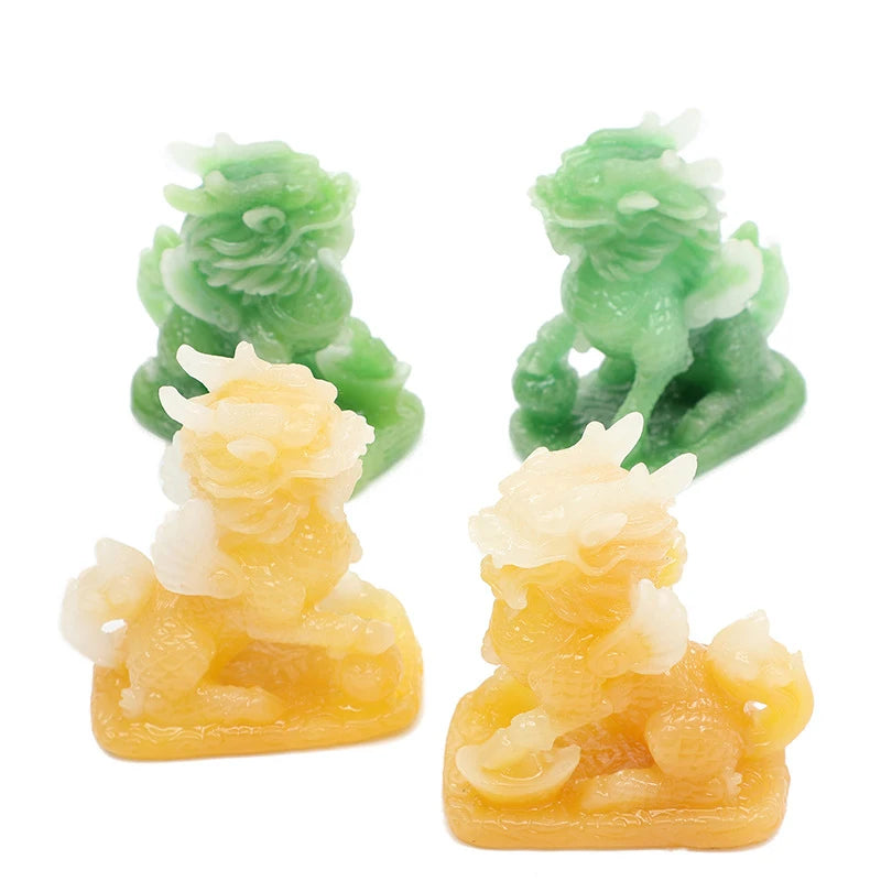 Fengshui Chinese Dragon Chilin Unicorn Kylin Pi Xiu Kirin Statues Couple Housewarming Gift Home Decoration Wealth Prosperity