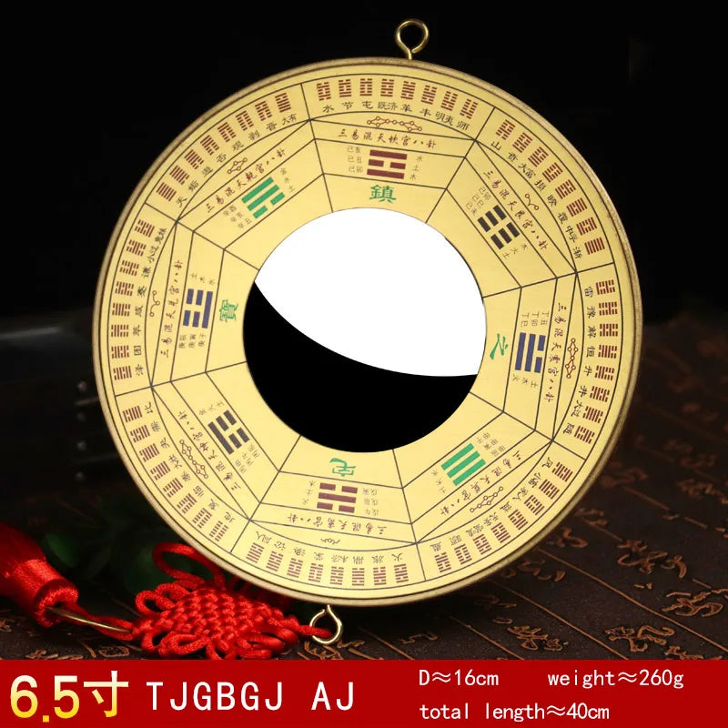 Fengshui Copper Brass Bagua Mirror Zhenzhai Jiugong Concave Convex Mirror Tai Chi Yin and Yang Mirror Pendant taoist decoration