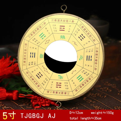 Fengshui Copper Brass Bagua Mirror Zhenzhai Jiugong Concave Convex Mirror Tai Chi Yin and Yang Mirror Pendant taoist decoration