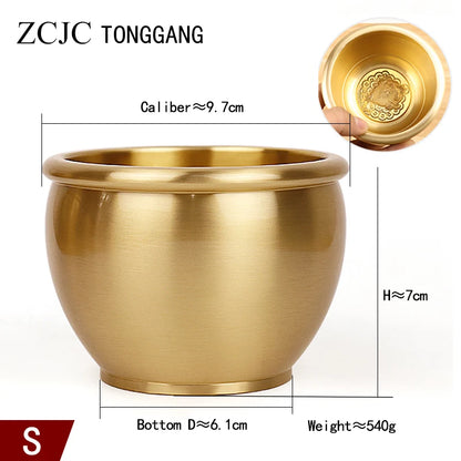 Fengshui Copper Water Supply Cup Tibetan Water Supply Cup Supplies Buddha Water Bowl Goddess of wealth Home Decoration