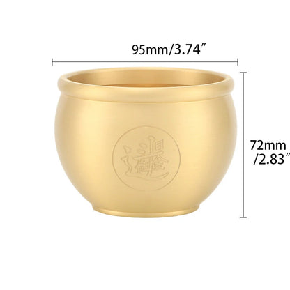 Fengshui Copper Water Supply Cup Tibetan Water Supply Cup Supplies Buddha Water Bowl Goddess of wealth Home Decoration