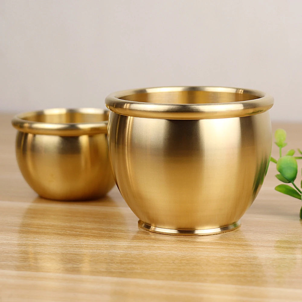 Fengshui Copper Water Supply Cup Tibetan Water Supply Cup Supplies Buddha Water Bowl Goddess of wealth Home Decoration