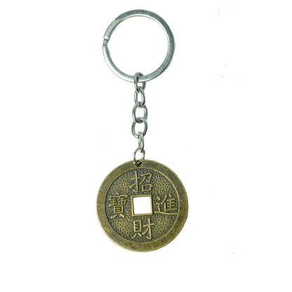 Fengshui Lucky Charms Ancient I CHING Copper Coins Mascot Prosperity Protection Good Fortune Car Keychain Pendant Home Decor