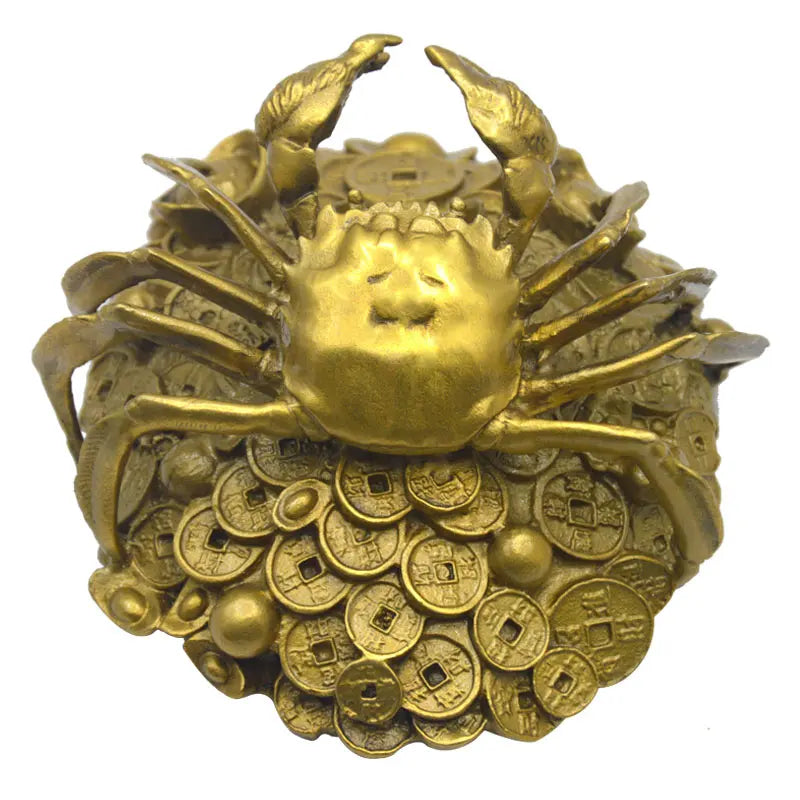 Fengshui Pure Copper Money Crab Ornaments Windfall Big Generals Hengcai Home Decoration Crafts  furnishing articles prosperous