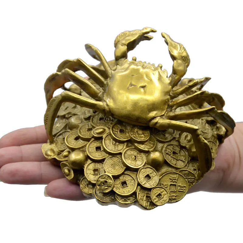 Fengshui Pure Copper Money Crab Ornaments Windfall Big Generals Hengcai Home Decoration Crafts  furnishing articles prosperous