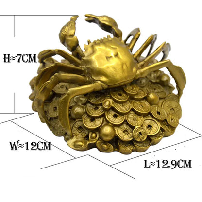 Fengshui Pure Copper Money Crab Ornaments Windfall Big Generals Hengcai Home Decoration Crafts  furnishing articles prosperous