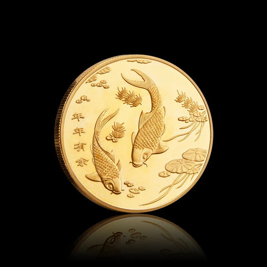 FuZi Golden Dragon Fish Commemorative Gold Coin