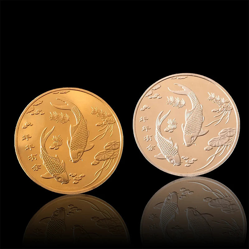 FuZi Golden Dragon Fish Commemorative Gold Coin