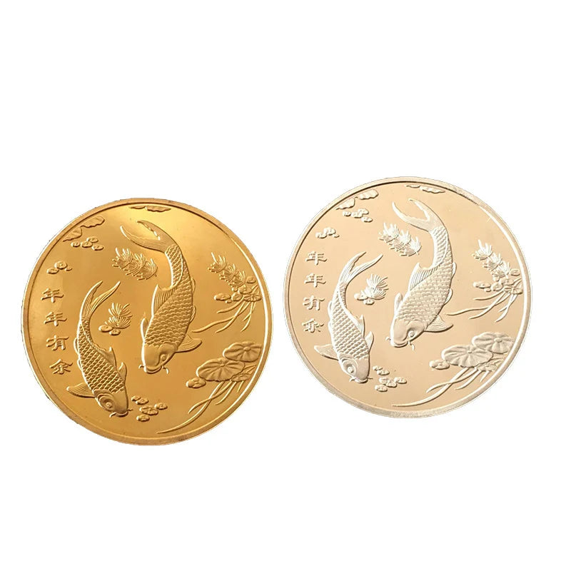 FuZi Golden Dragon Fish Commemorative Gold Coin