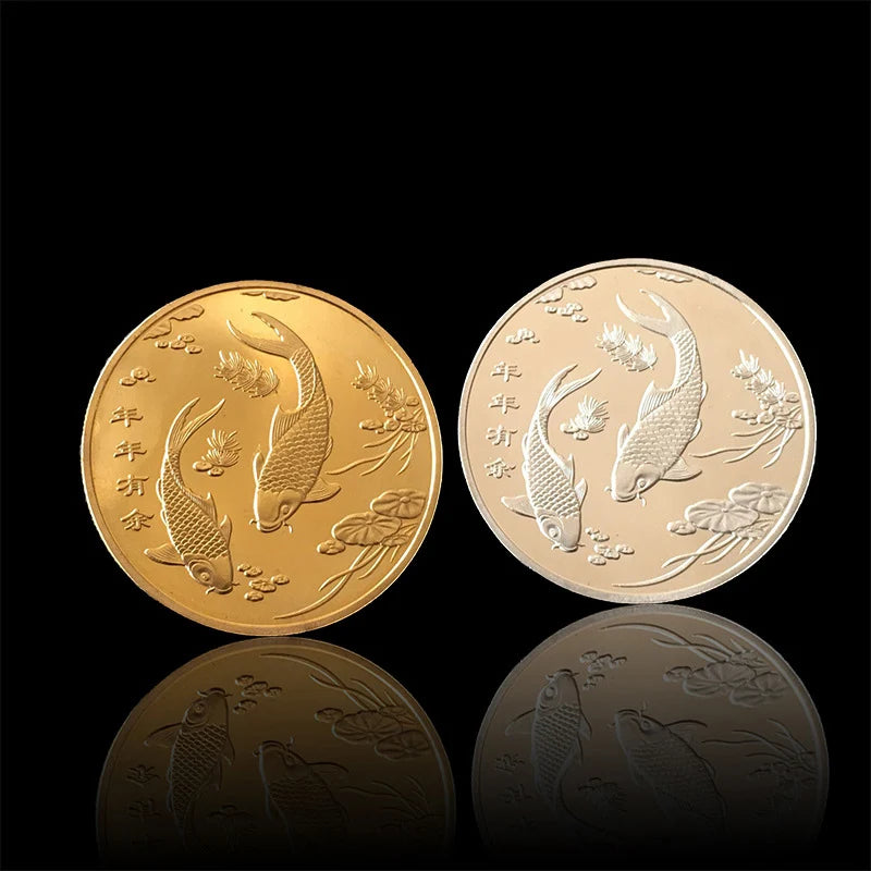 FuZi Golden Dragon Fish Commemorative Gold Coin