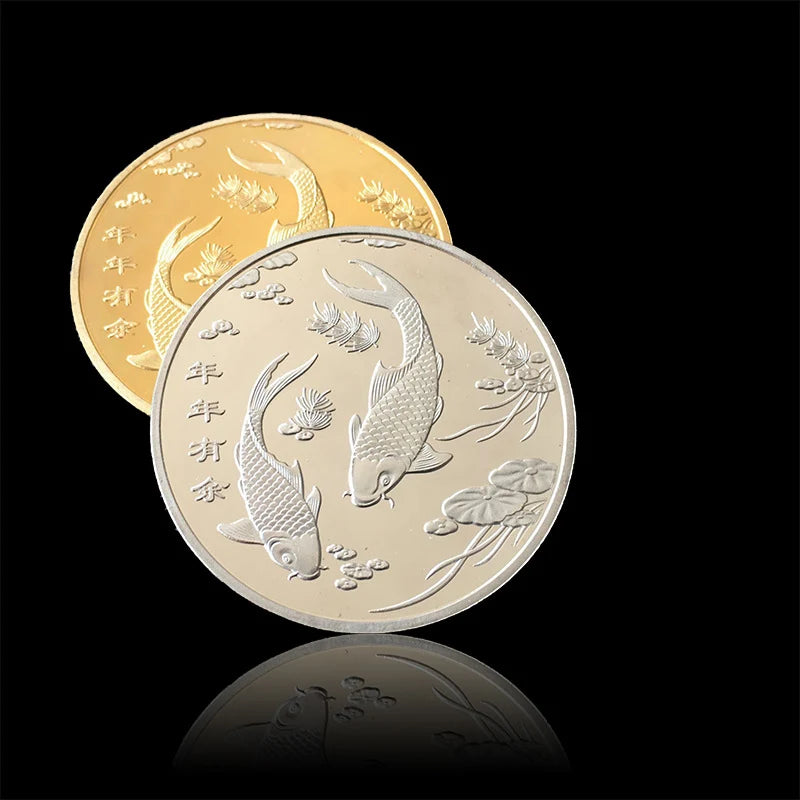 FuZi Golden Dragon Fish Commemorative Gold Coin