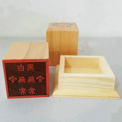 Taoist seal, black and white impermanence seal, single-sided peach wood seal, exquisite Taoist handicrafts