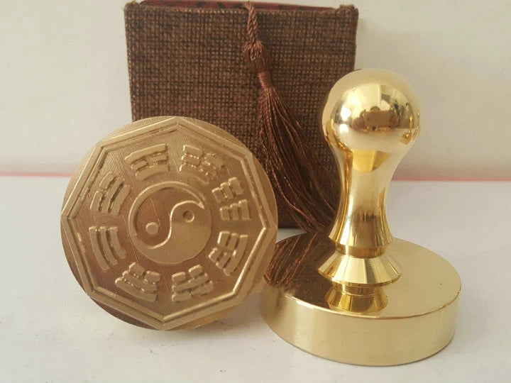 Taoist supplies, Taoist tools, pure copper seal, congenital Tai Chi eight trigrams seal, copper seal about 5x5cm