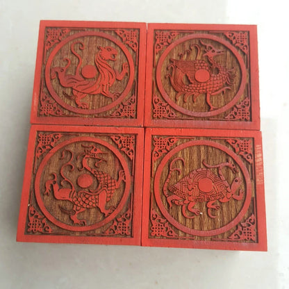 Taoist supplies, Taoist seal, Four Saints seal, four spirits seal, six sides seal, Qinglong, Baihu, Zhuque, Xuanwu