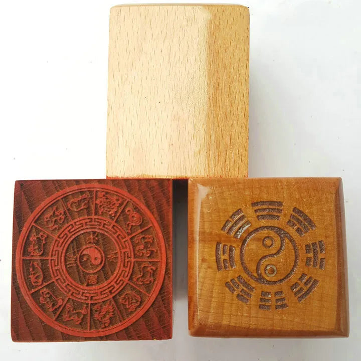 Taoist supplies, seals, twelve zodiac seals, Taoist objects, Taoist tools, one-sided, peach wood seals