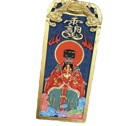 Handmade painting, jujube wood token, five thunder orders, Jade Emperor