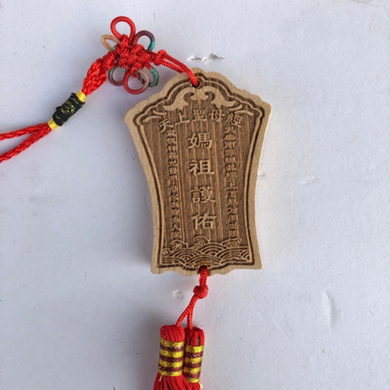 Mahogany wood carving, goddess of the sea god, Mazu like Ping'an, car decoration, pendant, car pendant