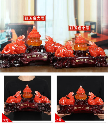 Feng Shui lucky money PIXiu cornucopia decoration Financial array Including the base Kylin Pi Xiu home decoration accessories