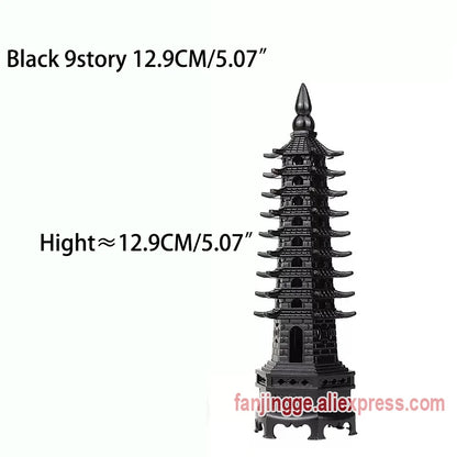 Hot Sale Feng Shui Zinc Alloy 3D Model Chinese Wenchang Pagoda Tower Crafts Statue Souvenir Home Decoration Metal Handicraft