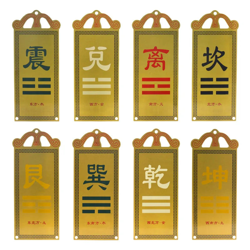 House Corner Fillet Pure Copper Plate Feng Shui Ornaments Pendant Card Bagua Mirorr The Eight Trigrams mirror Home Decor