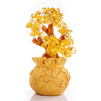 Citrine Money Tree for Prosperity -  Feng Shui Gemstone Ornament