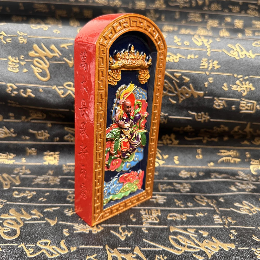 Jujube wood double-sided carving, hand-drawn,  Nine Heavens Ying Yuan Thunder Sound Universal Heavenly Sovereign Token