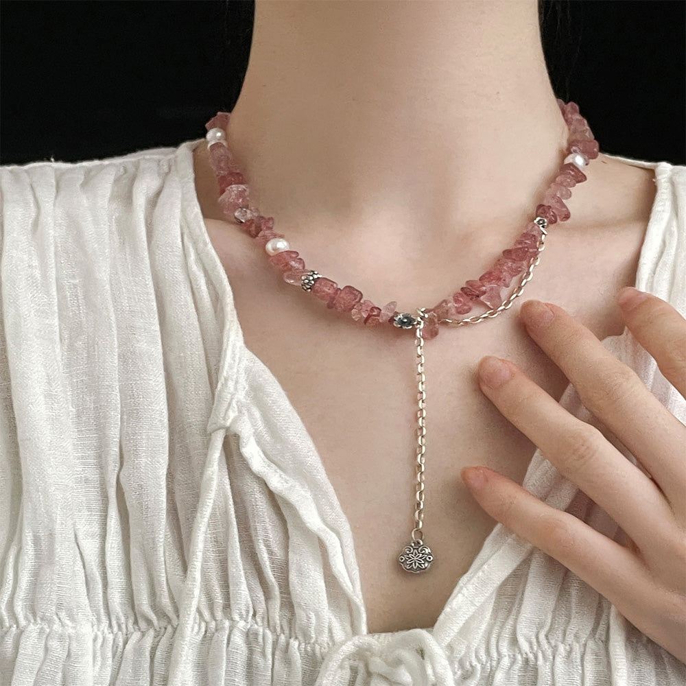 Soulful Connection Rose Quartz Silver Necklace