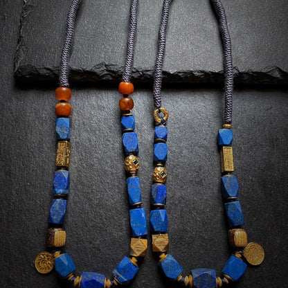 Whisper of Tranquil Healing Lapis Lazuli Gold Necklace