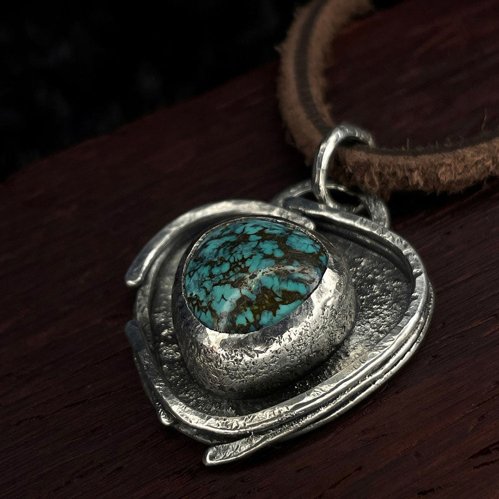 Safe-guarded Wealth Fortress Turquoise Pendant