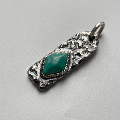 Turquoise Prosperity Talisman Handcrafted Silver Pendant