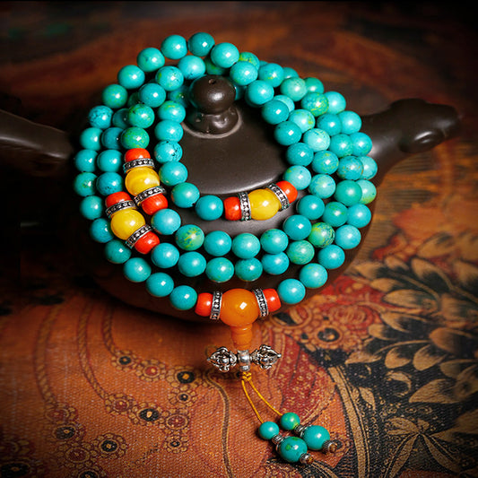 Healing Flow of Nature Turquoise Mala Neckdace