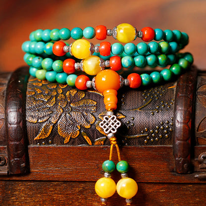 Healing Flow of Nature Turquoise Mala Neckdace