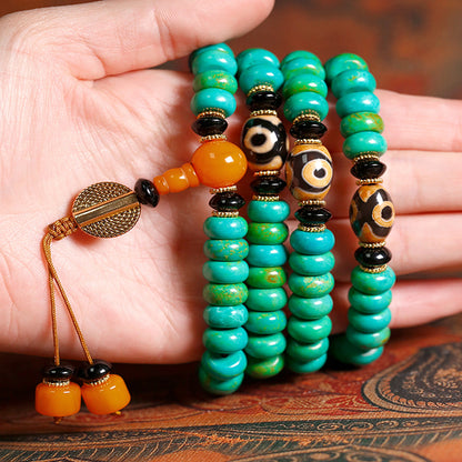 Healing Flow of Nature Turquoise Mala Neckdace