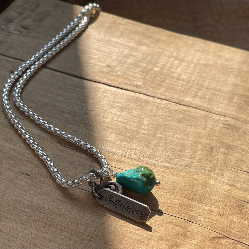 Purity Essence Turquoise Dzi Pendant Necklace