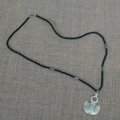 Silver Guardian Pendant Necklace Handcrafted for Protection and Balance