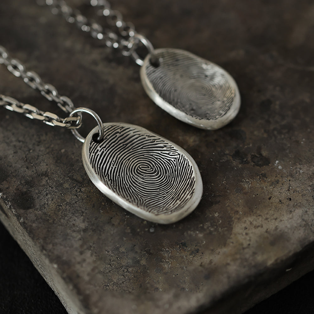 Eternal Bond Sterling Silver Fingerprint Pendant